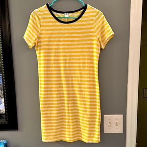 Yellow and white striped T-shirt dress from Old Navy. Size small.